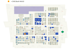 Map showing Booth 1419 at 2021 Craft Brewers Conference