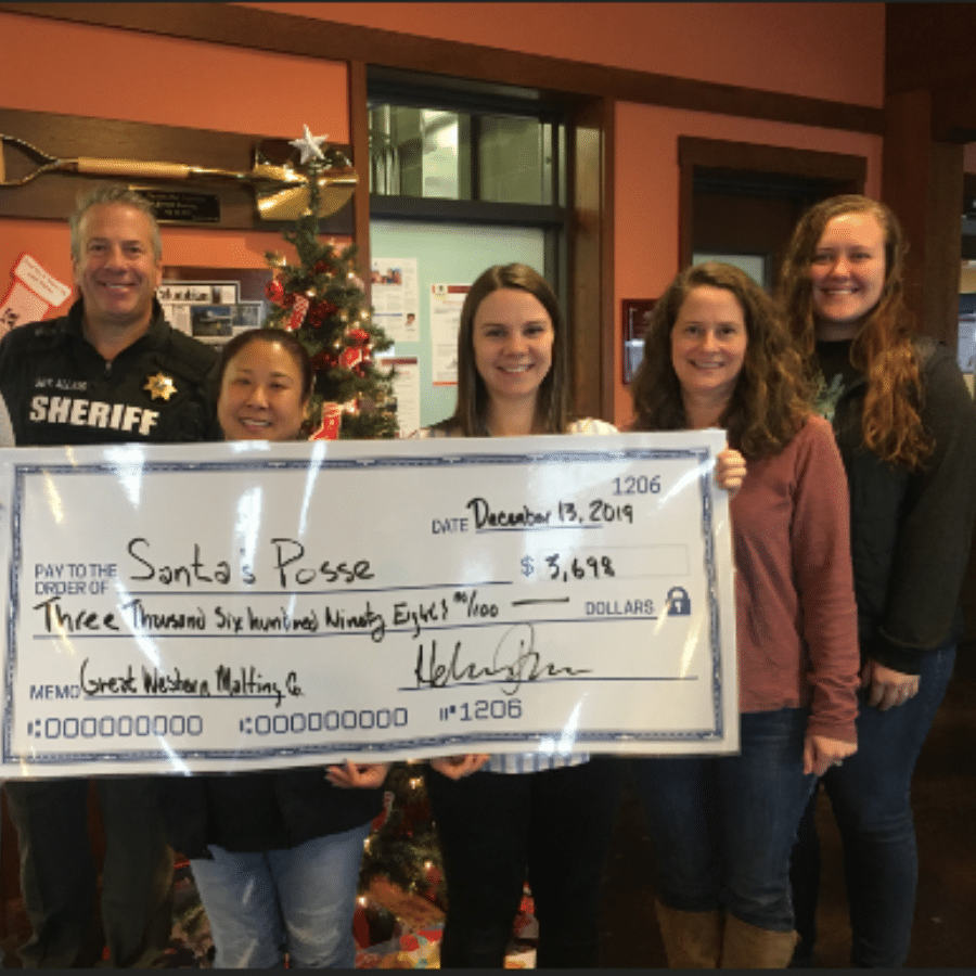 GWM - donation to Santa's Posse - Big check